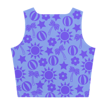 Load image into Gallery viewer, Beach, Bits and Bobs (blue) Crop Top