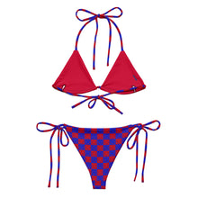 Load image into Gallery viewer, Neon Checkered Smiley string bikini
