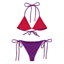 Load image into Gallery viewer, Red + Blue Checkered Smileys Bikini Set

