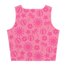 Load image into Gallery viewer, Beach, Bits and Bobs (pink) Crop Top
