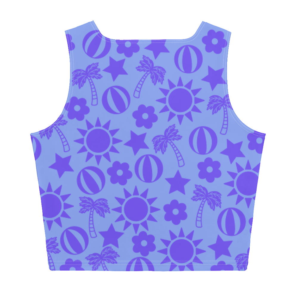 Beach, Bits and Bobs (blue) Crop Top