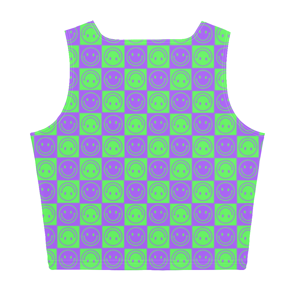 Ditzy Checkered Smileys Crop Top