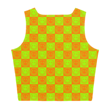 Load image into Gallery viewer, Neon Checkered Smileys Crop Top
