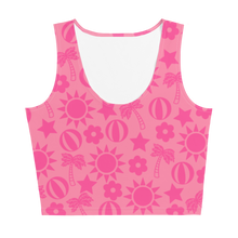 Load image into Gallery viewer, Beach, Bits and Bobs (pink) Crop Top
