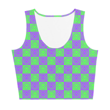 Load image into Gallery viewer, Ditzy Checkered Smileys Crop Top
