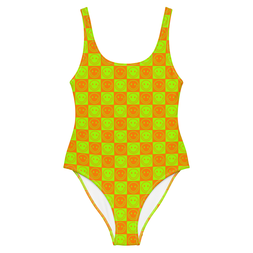 Neon Checkered Smileys