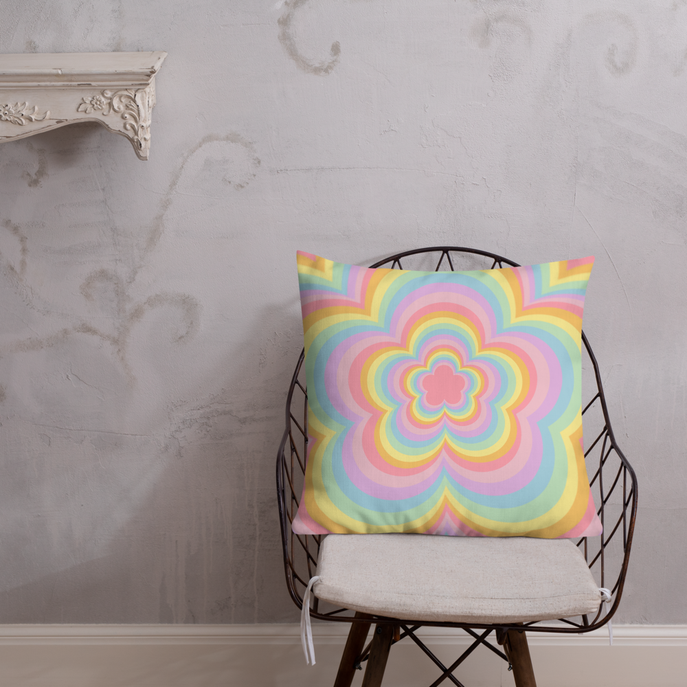 Rainbow 1970s Pillow