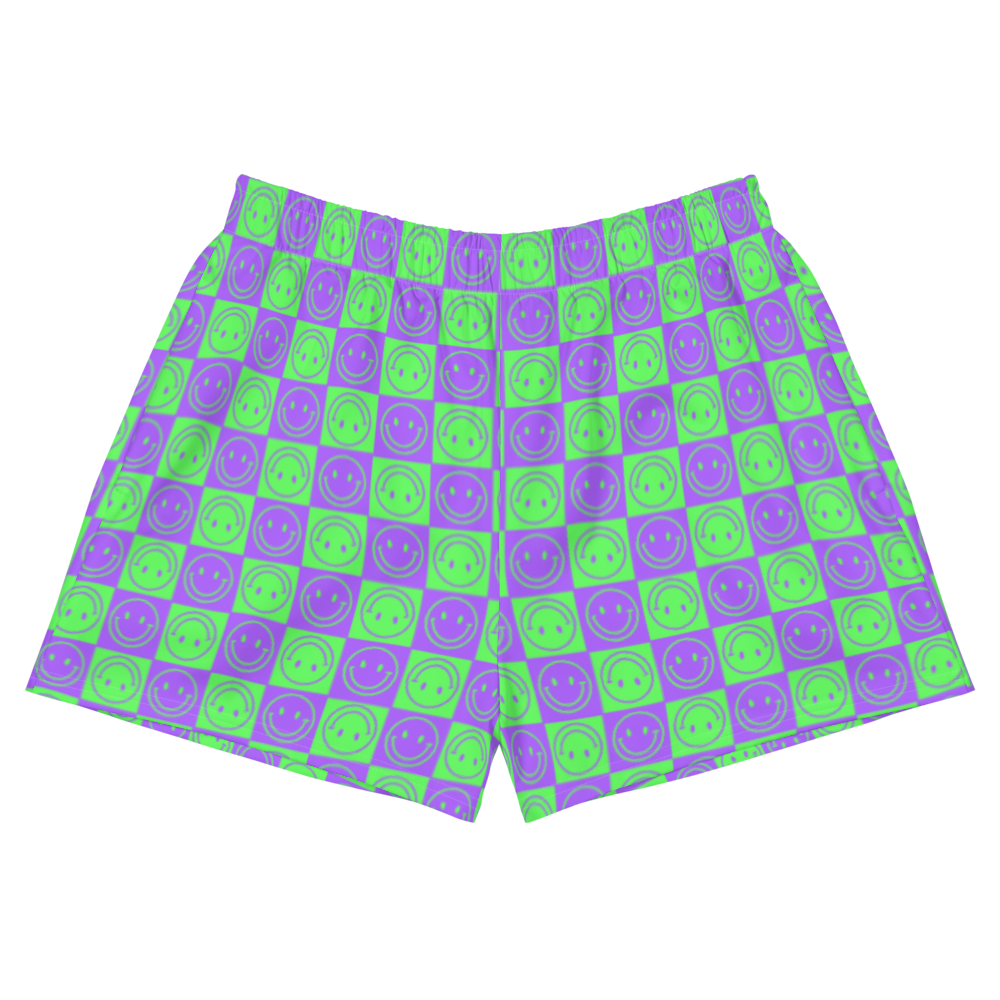 Ditzy Checkered Smileys Athletic Short Shorts