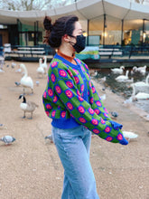 Load image into Gallery viewer, Checkered Smileys Oversized Cardigan
