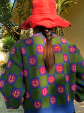 Load image into Gallery viewer, Checkered Smileys Oversized Cardigan
