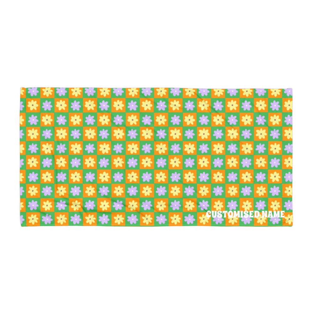 Flowery Spring Days Towel (customised name)